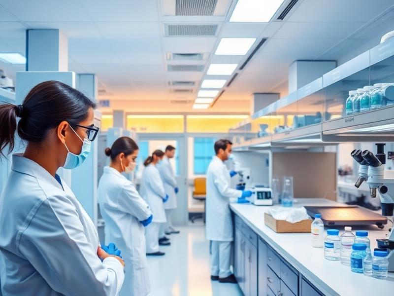 Researchers working in a TRUEHN University laboratory